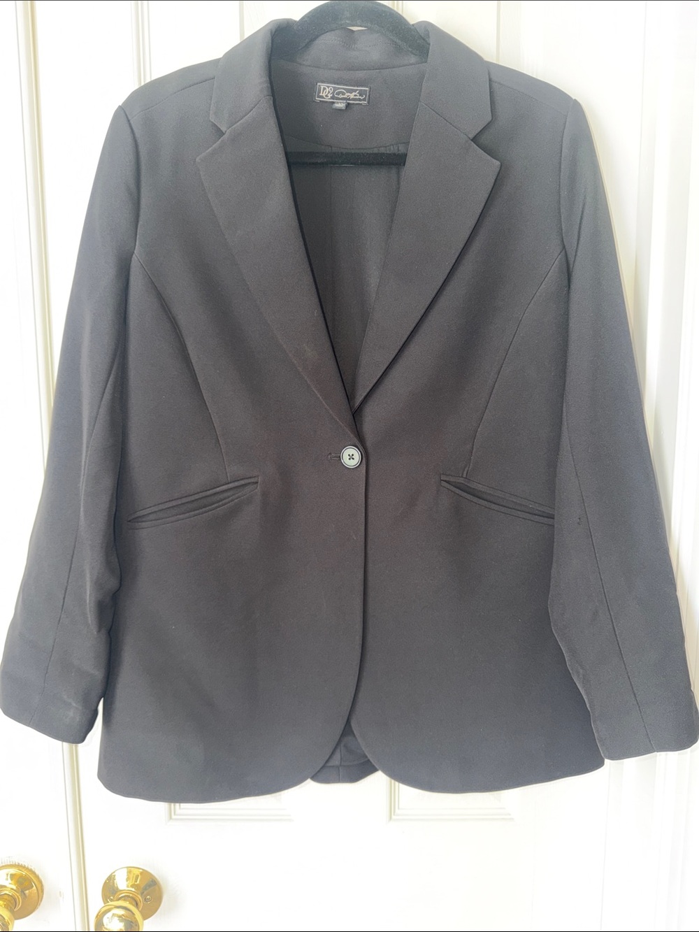 DG2 Black Single-Button Tailored Blazer/Sz M